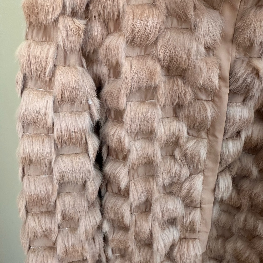 Fox & Rabbit Fur Light Weight Tan Jacket - image 4
